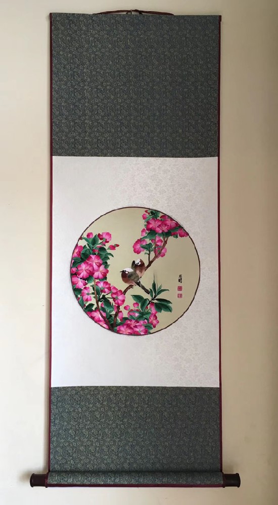 圆形花鸟图